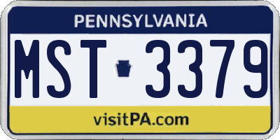 PA license plate MST3379