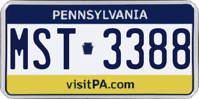 PA license plate MST3388