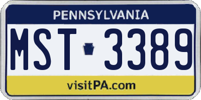 PA license plate MST3389