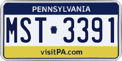PA license plate MST3391