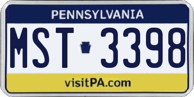PA license plate MST3398