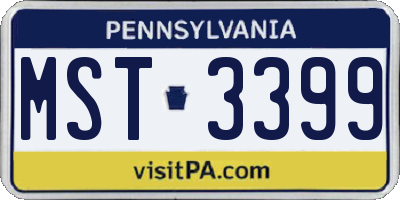 PA license plate MST3399