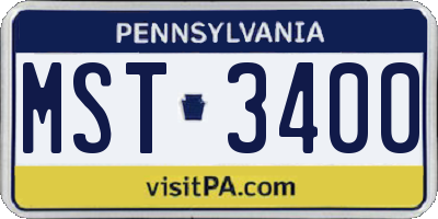 PA license plate MST3400