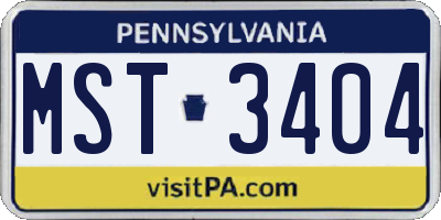 PA license plate MST3404