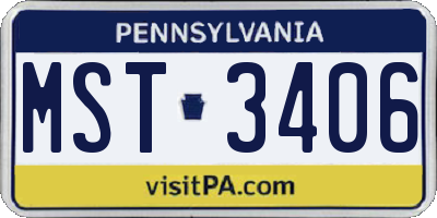 PA license plate MST3406