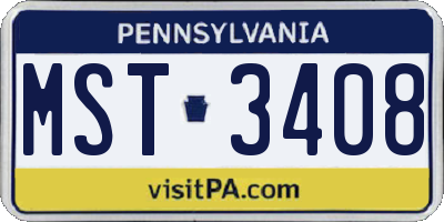 PA license plate MST3408