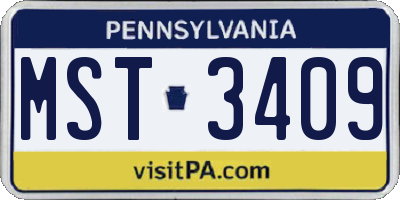 PA license plate MST3409