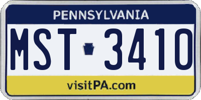 PA license plate MST3410