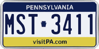 PA license plate MST3411