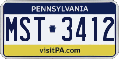 PA license plate MST3412