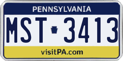 PA license plate MST3413