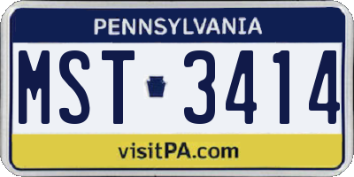 PA license plate MST3414