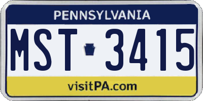 PA license plate MST3415