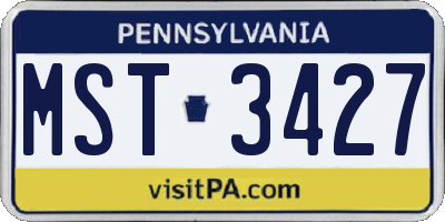 PA license plate MST3427