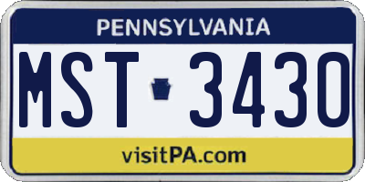 PA license plate MST3430