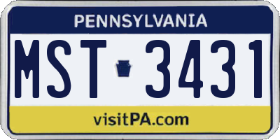 PA license plate MST3431