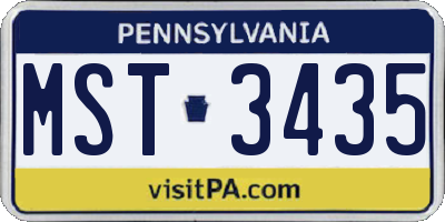 PA license plate MST3435