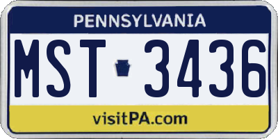 PA license plate MST3436