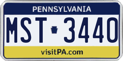 PA license plate MST3440