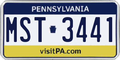 PA license plate MST3441
