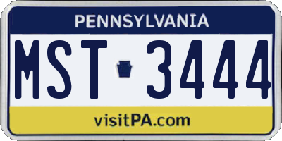 PA license plate MST3444