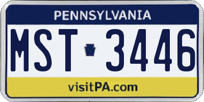 PA license plate MST3446