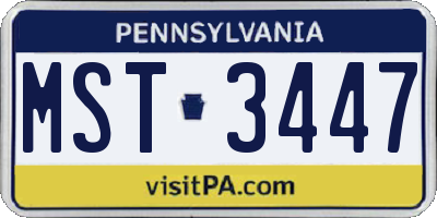 PA license plate MST3447