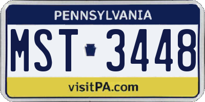 PA license plate MST3448