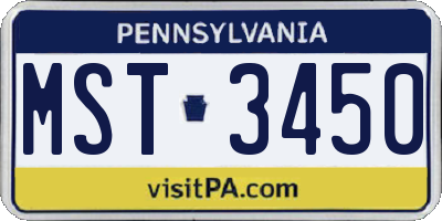 PA license plate MST3450