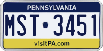 PA license plate MST3451