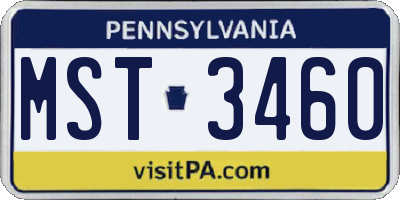 PA license plate MST3460