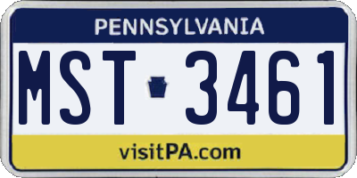 PA license plate MST3461
