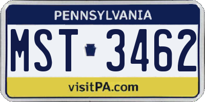 PA license plate MST3462