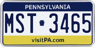 PA license plate MST3465