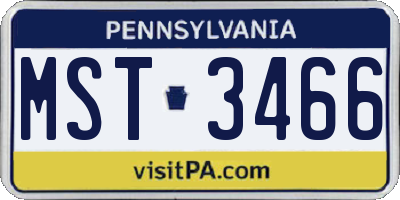 PA license plate MST3466