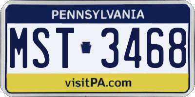 PA license plate MST3468