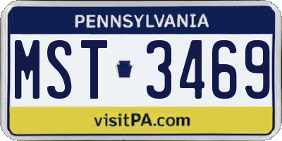 PA license plate MST3469