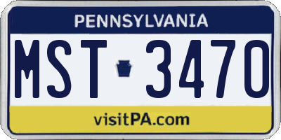 PA license plate MST3470