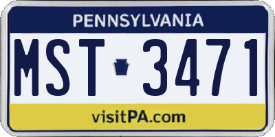 PA license plate MST3471