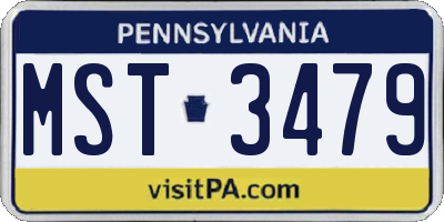 PA license plate MST3479