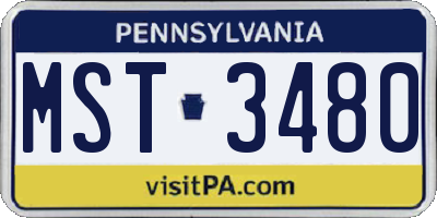 PA license plate MST3480