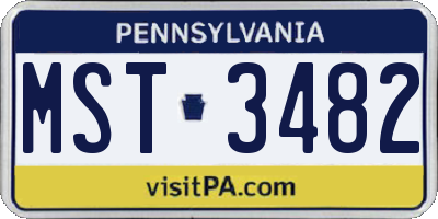 PA license plate MST3482
