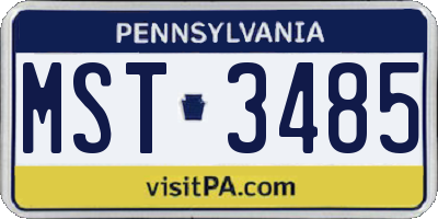 PA license plate MST3485
