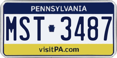 PA license plate MST3487