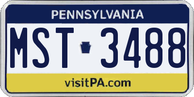 PA license plate MST3488