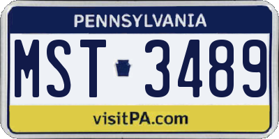 PA license plate MST3489
