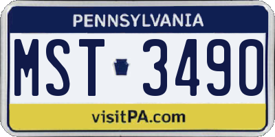 PA license plate MST3490
