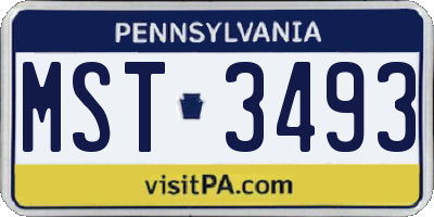PA license plate MST3493
