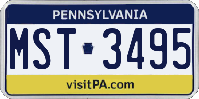 PA license plate MST3495