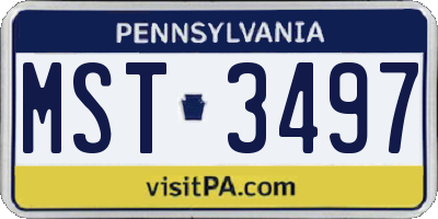 PA license plate MST3497